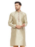 Vastramay Men's Beige Silk Blend Kurta